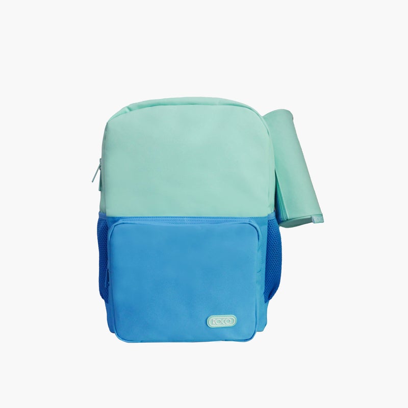 Colourblock 16-inch Backpack with Adjustable Shoulder Straps with Pencil Pouch - 43x31x14 cms